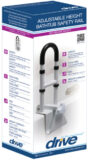image of adjustable clamp-on bathtub safety rail in box